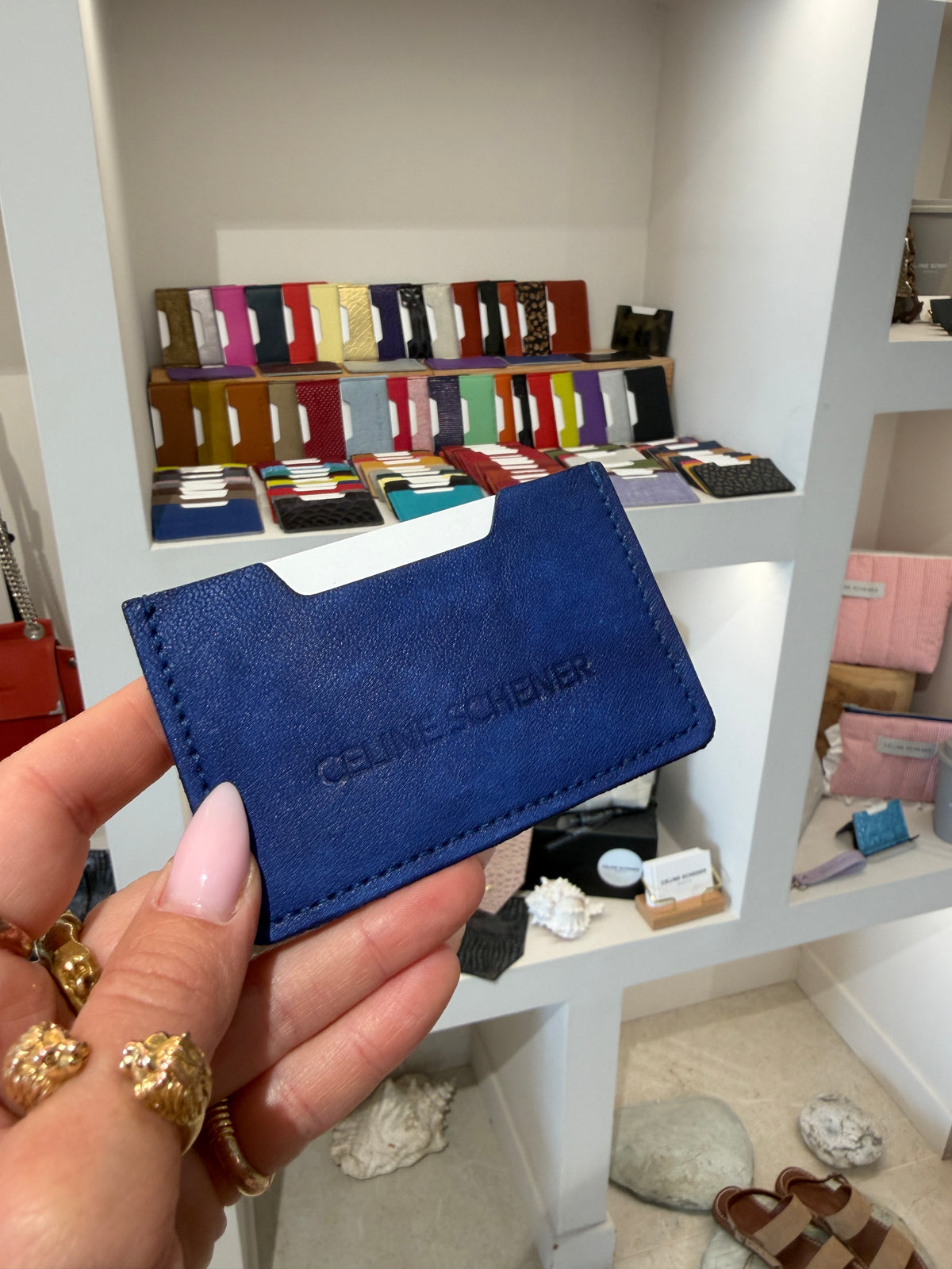 Porte carte bleu