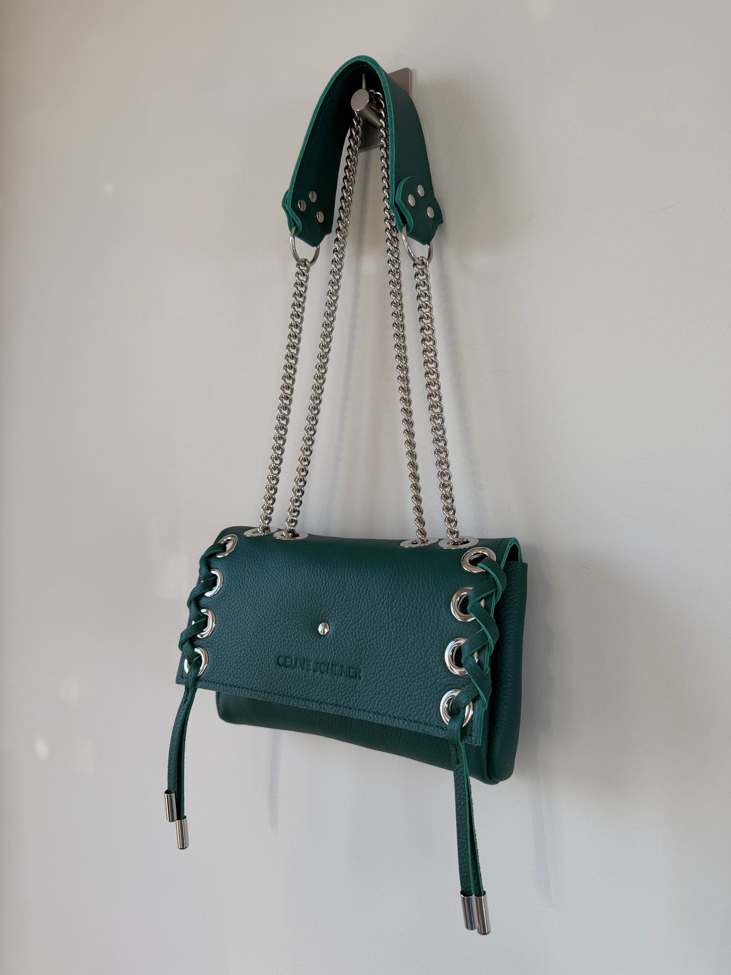 SAC MINI DJANGO LACE UP VERT EMERAUDE